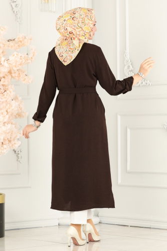 moda selvim Overcoat 8000TRT545 Brown - Thumbnail