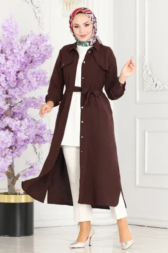 moda selvim Overcoat 8000TRT545 Light Brown - Thumbnail