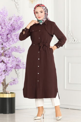 moda selvim Overcoat 8000TRT545 Light Brown - Thumbnail