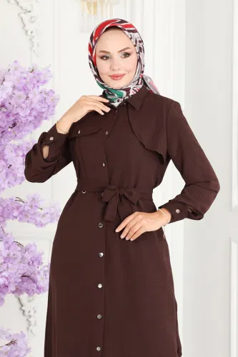 moda selvim Overcoat 8000TRT545 Light Brown - Thumbnail