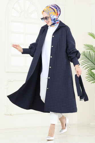 T.R.T. - Overcoat 8012TRT545 Navy Blue