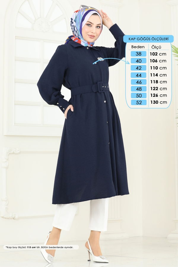 Modaselvim NET 20%+20% DISCOUNT IN THE CARD Overcoat 8020TRT545 Navy Blue
