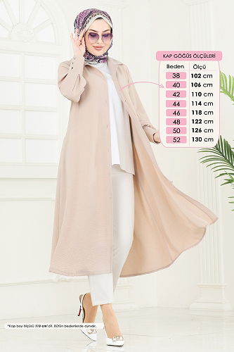moda selvim Overcoat 8020TRT545 Stone - Thumbnail