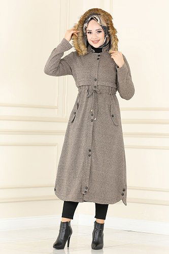 moda selvim Overcoat 8063UKB139 Vision - Thumbnail