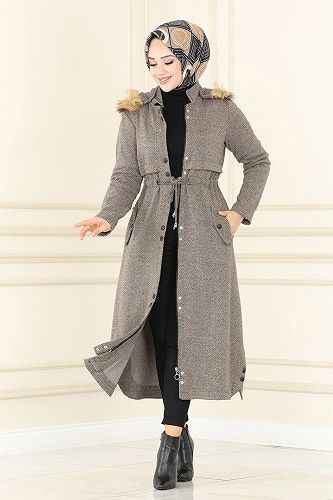 moda selvim 8063UKB139 بيج ملابس قصيره - Thumbnail