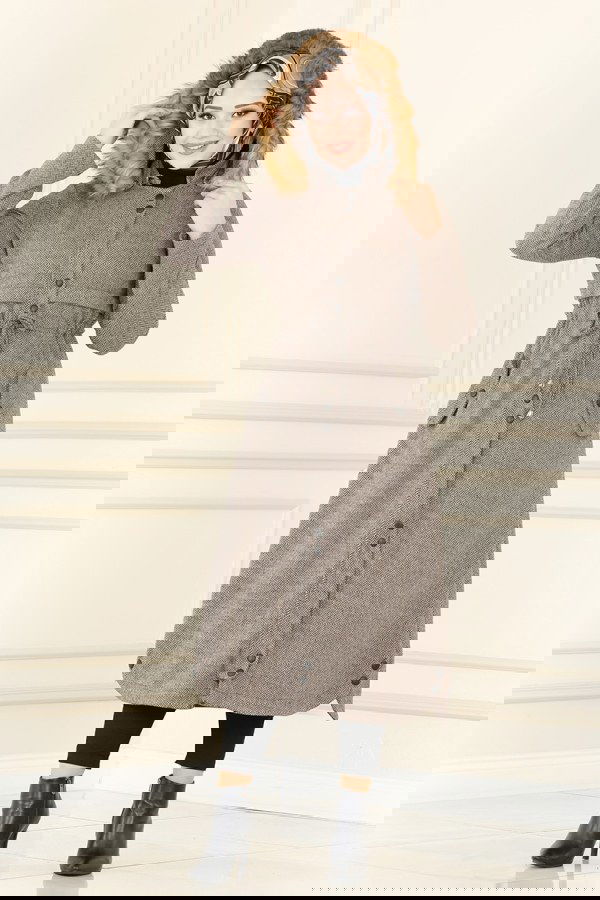 Modaselvim خصم صافٍ20%+20% في سلة التسوق 8063UKB139 بيج ملابس قصيره