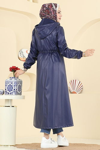 moda selvim Overcoat 8148AB368 Navy Blue - Thumbnail