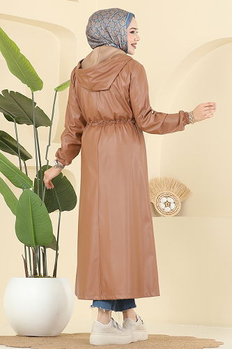 moda selvim Overcoat 8148AB368 Tan - Thumbnail