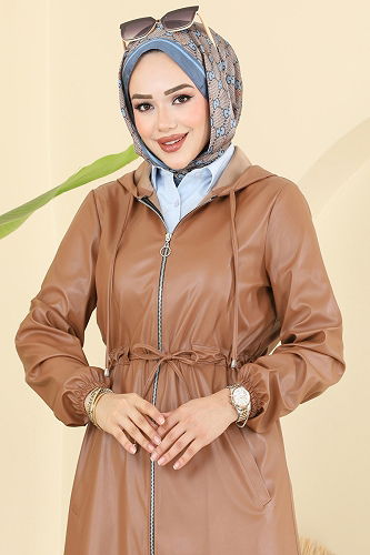 moda selvim Overcoat 8148AB368 Tan - Thumbnail