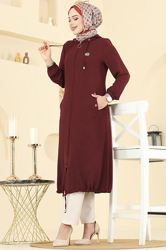 moda selvim كاب خمري 9233PLK541 - Thumbnail