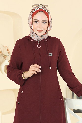 moda selvim كاب خمري 9233PLK541 - Thumbnail