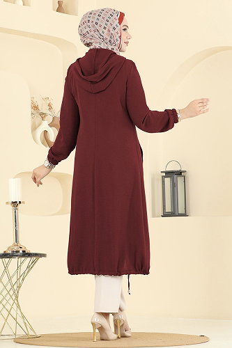 moda selvim كاب خمري 9233PLK541 - Thumbnail