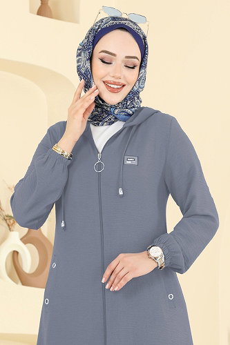 moda selvim Overcoat 9233PLK541 Dark Gray - Thumbnail