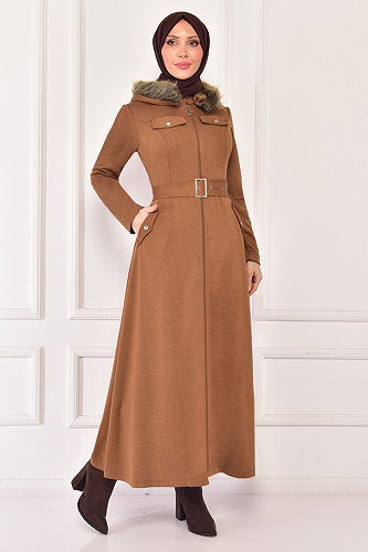 moda selvim OVERCOAT ASM2317-M Tan - Thumbnail