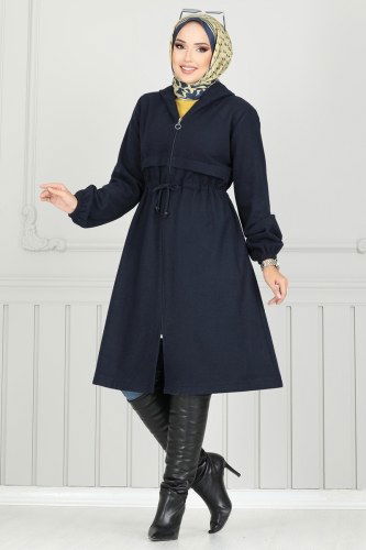 moda selvim Overcoat 0503BG354 Navy Blue - Thumbnail