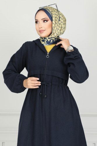 moda selvim Overcoat 0503BG354 Navy Blue - Thumbnail