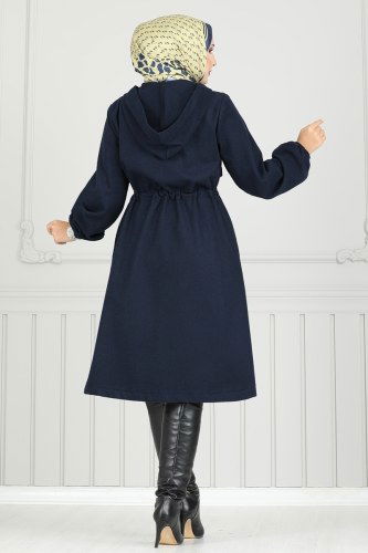 moda selvim Overcoat 0503BG354 Navy Blue - Thumbnail