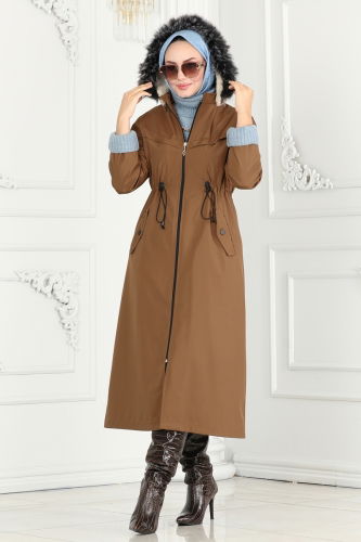 moda selvim Overcoat / Coat 0826MSA980 Tan - Thumbnail