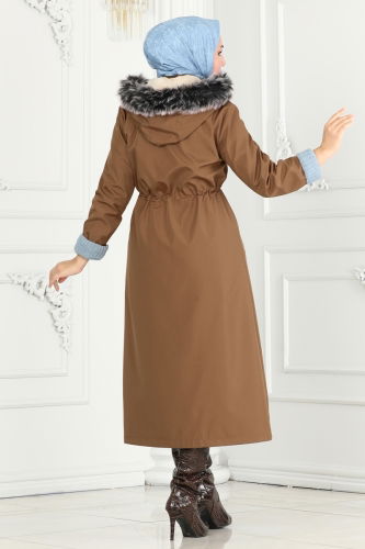 moda selvim Overcoat / Coat 0826MSA980 Tan - Thumbnail