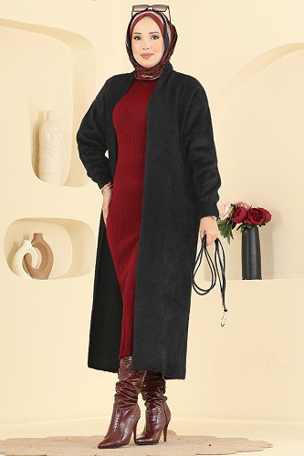moda selvim Overcoat / Coat 202654FNM1211 Black - Thumbnail