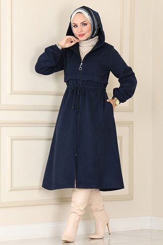 moda selvim Overcoat / Coat 2045BG354 Navy Blue - Thumbnail