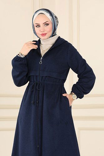 moda selvim معطف /كاب كحلي 2045BG354 - Thumbnail