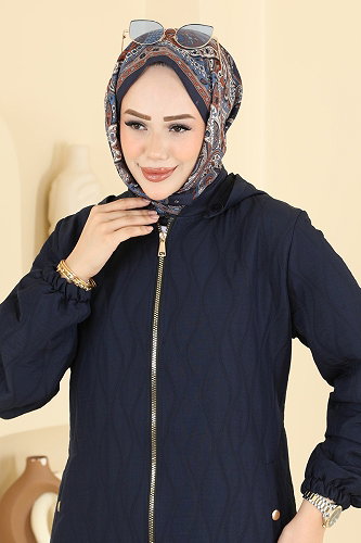 moda selvim Overcoat / Coat 3016DFL152 Navy Blue - Thumbnail