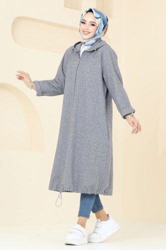 moda selvim Overcoat 3033KTR750 Gray - Thumbnail