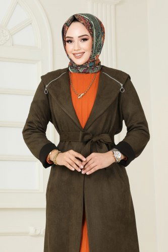 moda selvim كاب اخضر عفني 4398AL357 - Thumbnail
