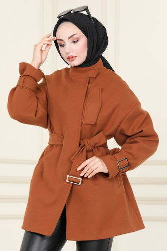 moda selvim OVERCOAT / COAT 4615MDH809 Tan - Thumbnail