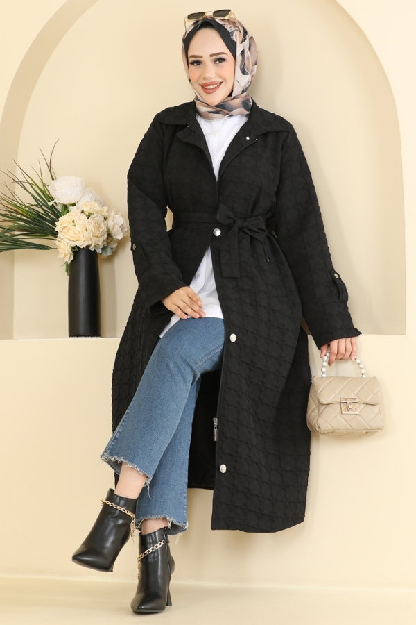 Modaselvim معطف معطف /كاب أسود 5014DFL152