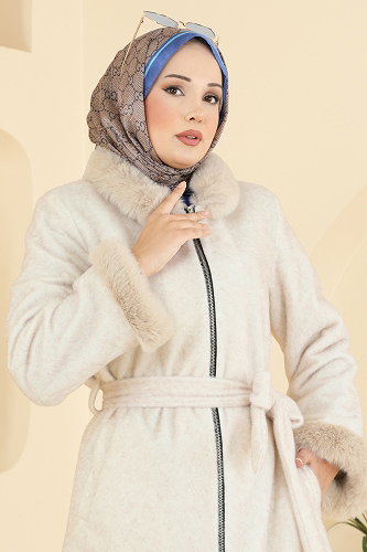 moda selvim معطف /كاب بيج 5022DFL152 - Thumbnail