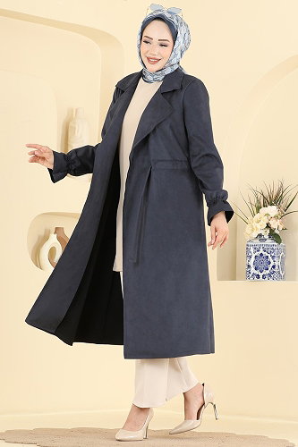 moda selvim Overcoat / Coat 5780EDF311 Navy Blue - Thumbnail