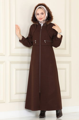 moda selvim Overcoat / Coat 6520YG95 Brown - Thumbnail