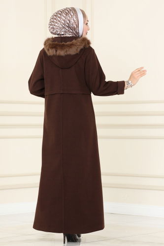 moda selvim Overcoat / Coat 6520YG95 Brown - Thumbnail