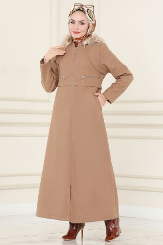 moda selvim Overcoat / Coat 6520YG95 Latte - Thumbnail