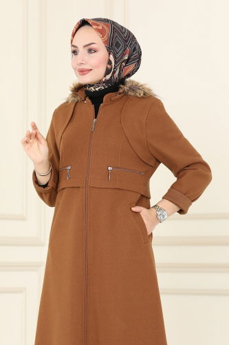 moda selvim Overcoat / Coat 6520YG95 Tan - Thumbnail