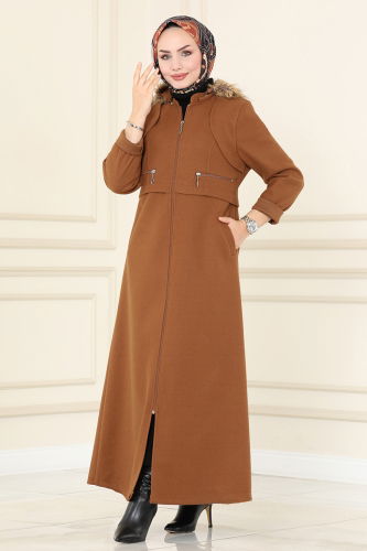 moda selvim Overcoat / Coat 6520YG95 Tan - Thumbnail