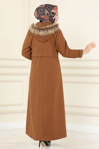 moda selvim Overcoat / Coat 6520YG95 Tan - Thumbnail