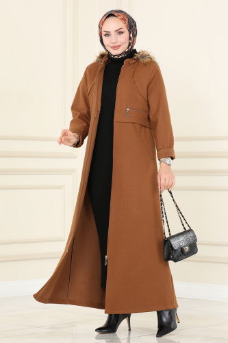 moda selvim Overcoat / Coat 6520YG95 Tan - Thumbnail