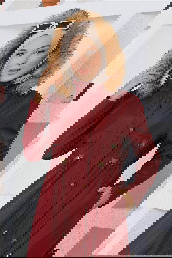 Modaselvim معطف معطف /كاب خمري MİH15800-M