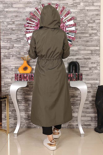 moda selvim Overcoat / Coat MİH15900-M Khaki - Thumbnail