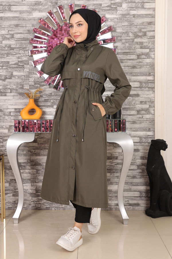 Modaselvim معطف معطف /كاب اخضر عفني MİH15900-M