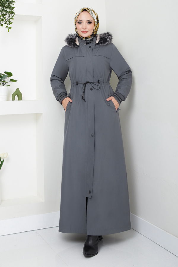 Modaselvim خصم صافٍ20%+20% في سلة التسوق معطف /كاب رمادي غامق MSS0853-M