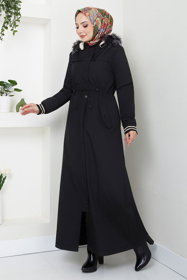 Modaselvim NET 20%+20% DISCOUNT IN THE CARD Overcoat / Coat MSS0853-M Black