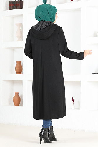 moda selvim OVERCOAT MSL0105-M Black Crocodile - Thumbnail