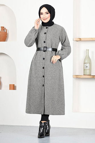 moda selvim OVERCOAT MSL21086-M Light Gray - Thumbnail