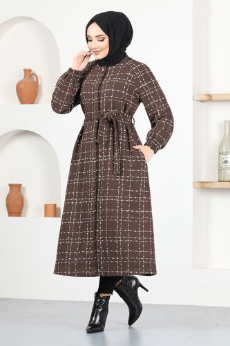 moda selvim Overcoat MSL6865 Brown - Thumbnail