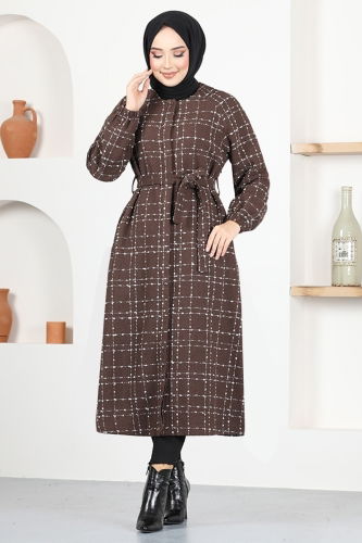 moda selvim Overcoat MSL6865 Brown - Thumbnail