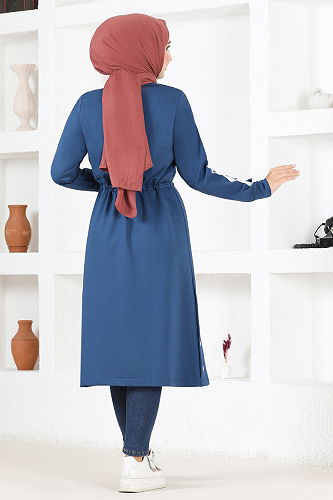 moda selvim OVERCOAT MSV7039-M Indigo - Thumbnail